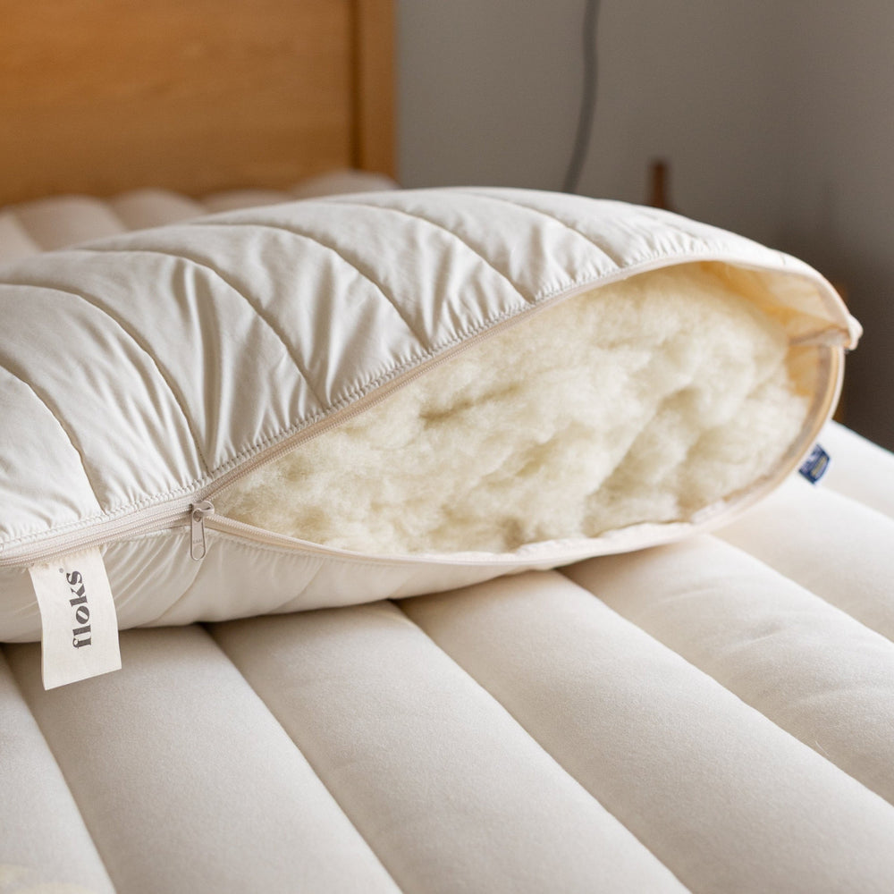 Luxury quilted British wool pillow