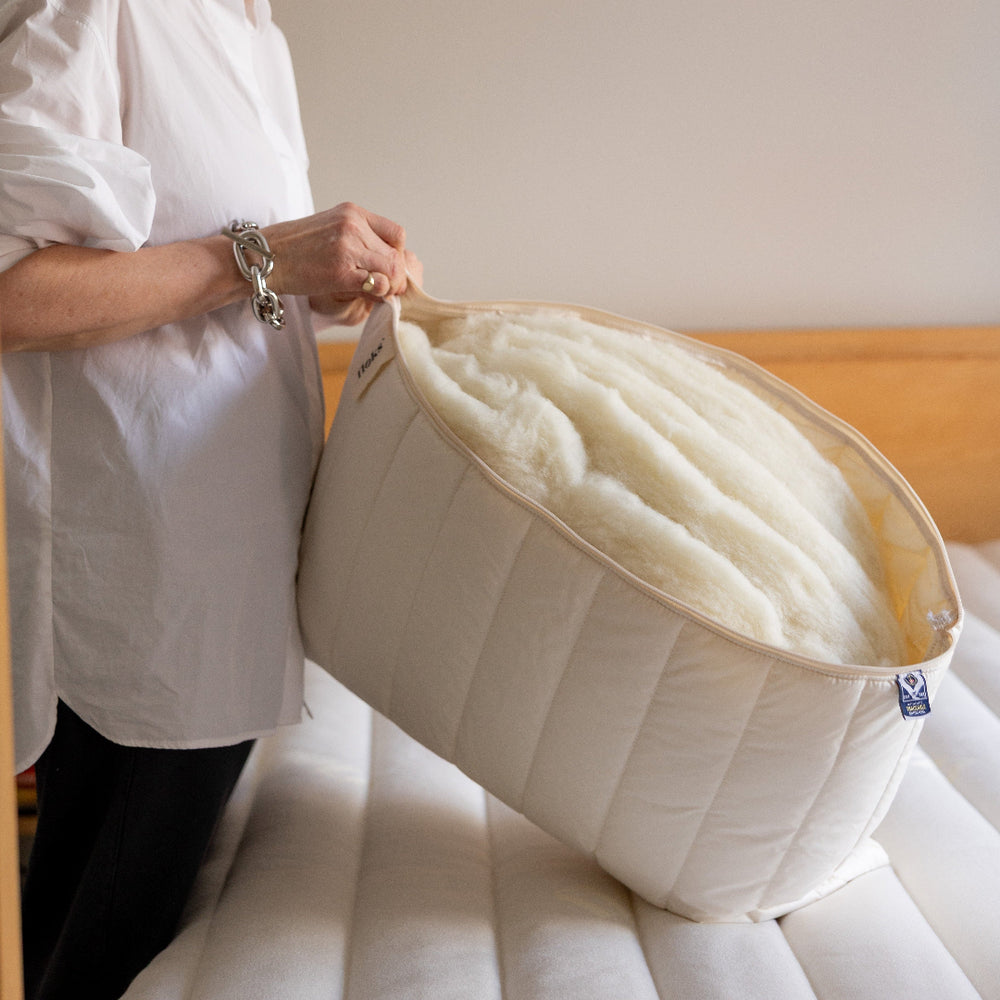 Luxury quilted British wool pillow