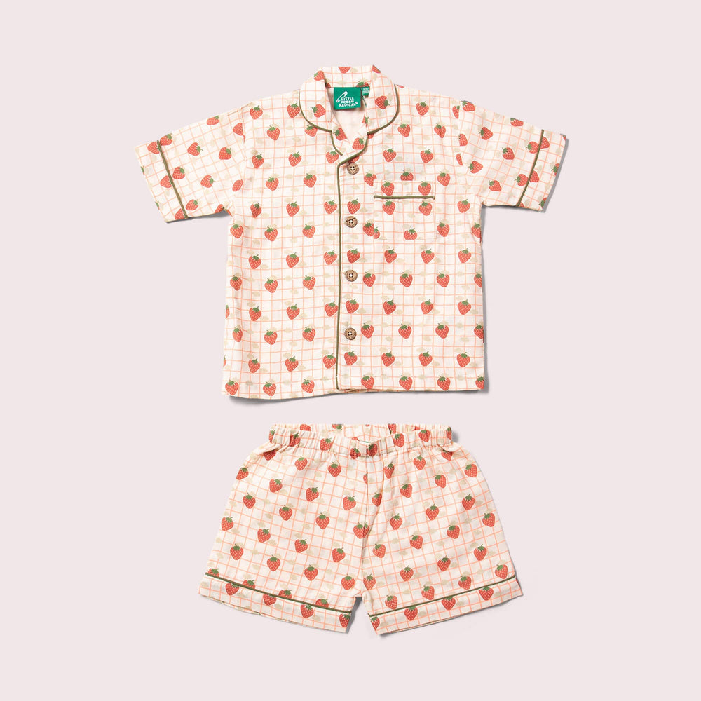 Little Green Radicals - Strawberry Days Button Through Pyjama Short Set