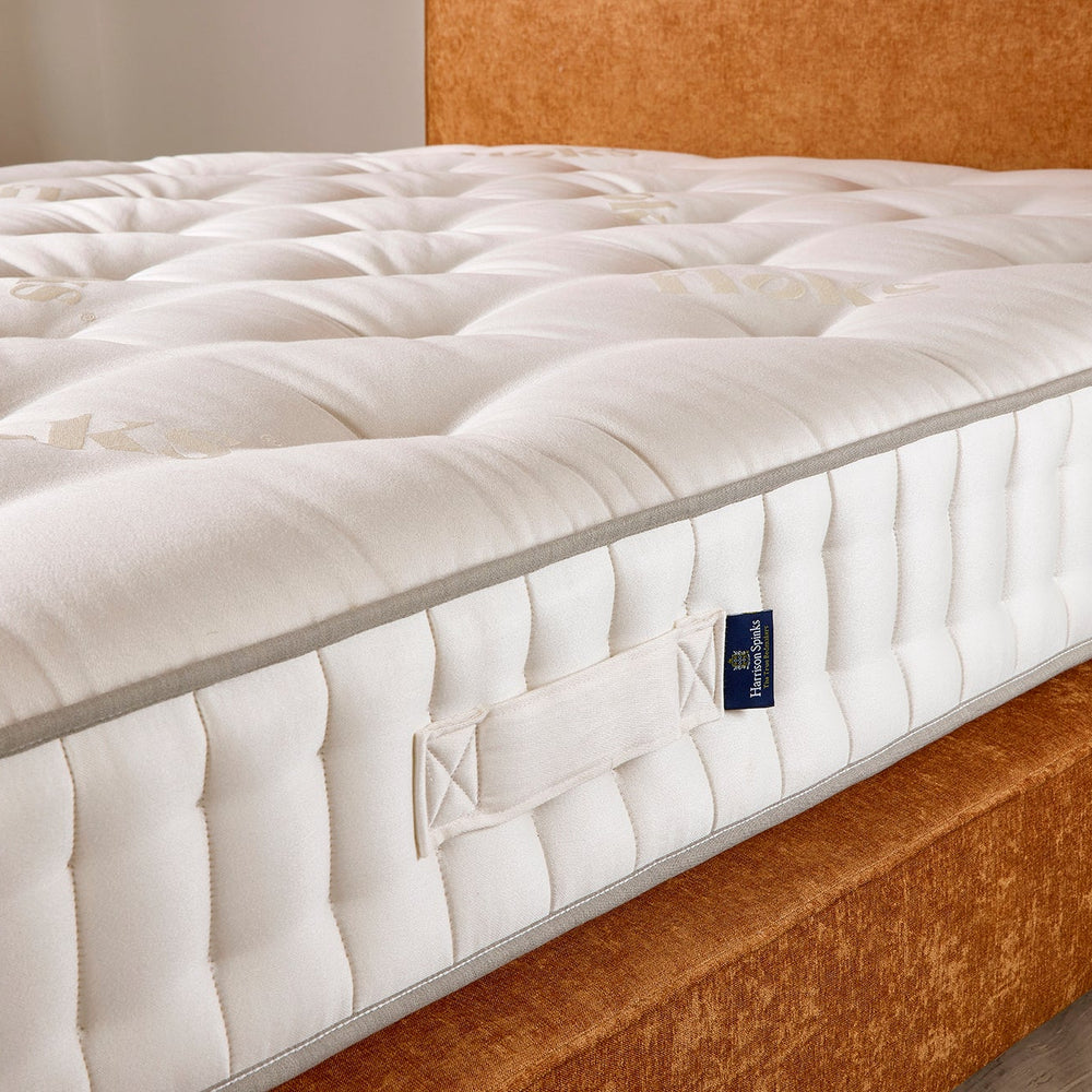 Side view of the Floks Away 3250 Mattress made from UK-certified wool and pocket springs, offering luxury comfort and support.