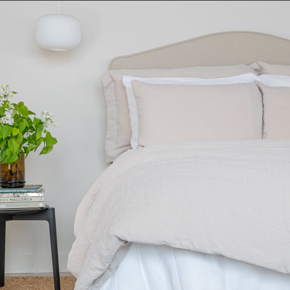 Outlet: Natural hemp and organic cotton duvet cover - Size: Super King, Colour: Pebble