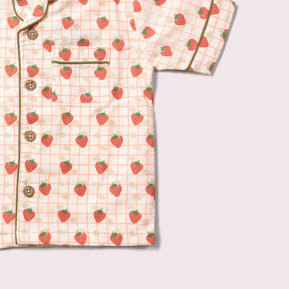 Little Green Radicals - Strawberry Days Button Through Pyjama Short Set