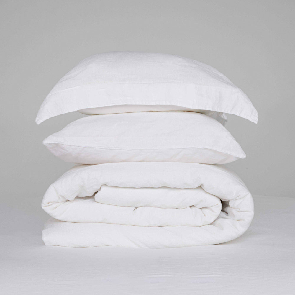 Outlet: Housewife pillowcase pair (hemp and organic cotton) - white